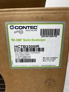 lot 62 image: MSRP $450  1 Case (12 bottles each) NEW Contec Healthcare TB1-3300 32 oz.&nbspSterile One-Step&nbspDisinfectant Cleaner - Expiration 126