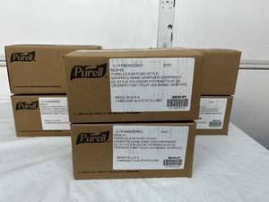 lot 86 image: Lot of 6 NEW In Boxes Purell 5024-01 Push-Style Hand Sanitizer Dispensers - Graphite