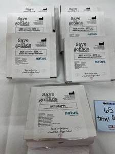 lot 87 image: MSRP $360  6 Boxes (10 each per box)  NEW Natus Save the Gonads 900774 Newborn Gonad Shields For Xray Protection