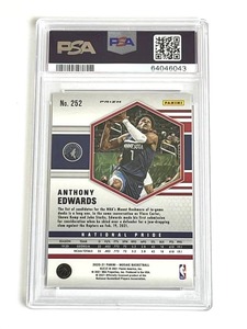 lot 2 image: 2020 Mosaic Anthony Edwards #252 Reactive Yellow PSA 10 Basketball Card - Shipping Available