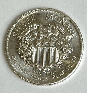 lot 5 image: Silver Monark One Troy Ounce .999 Fine Silver Coin - Shipping Available