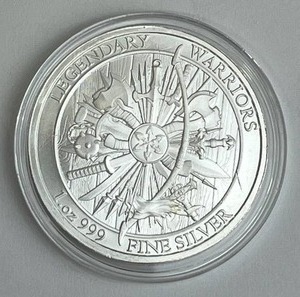lot 11 image: Julius Caesar Legendary Warriors 1oz .999 Fine Silver Coin - Shipping Available