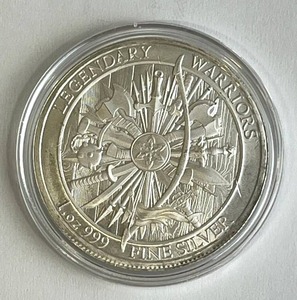lot 12 image: Erik Bloodaxe Legendary Warriors 1oz .999 Fine Silver Coin - Shipping Available