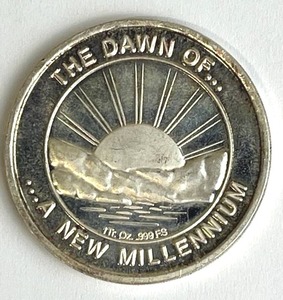 lot 15 image: 2000 Liberty The Dawn Of A New Millenium 1oz .999 Silver Coin - Shipping Available