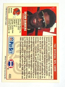 lot 23 image: 1989 Pro Set Football Deion Sanders #486 RC - Shipping Available