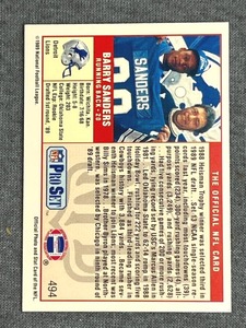 lot 27 image: 1989 Pro Set Football Barry Sanders #494 RC - Shipping Available