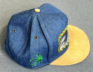 lot 55 image: Cayler & Sons Bob Marley Snapback Hat in Blue DenimBrown Suede in Nice Condition - Shipping Available