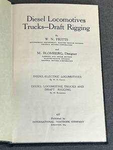 lot 65 image: RARE 1945 Diesel Locomotives Trucks - Draft Rigging by W.N. Fritts and M. Blomberg Published by International Textbook Company (67 Pages) (5 x 7.75) - Shipping Available