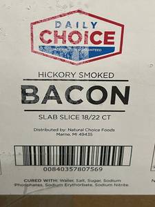 G - Daily Choice Hickory Smoked Bacon, 15 lbs