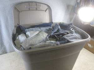 (F-1) 18 Gallon Tote Full of Denim ...