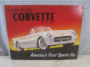 (G-1) Corvette Tin Sign 16 x 12 1...