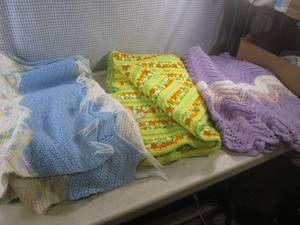 (EW3) 3 Afghan Knit Blankets...