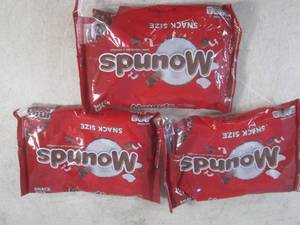 (B-1) 3 Bags of Snack Size Mounds C...