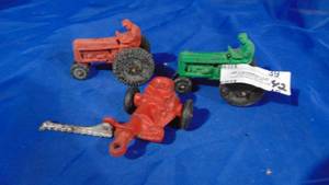 lot 42 image: 2 Auburn Rubber Tractors and Rubber Stickel Mower