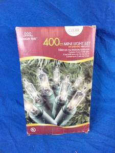 Holiday Time 400 Count Mini Light Set Clear Color 104 Ft IndoorOutdoor