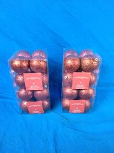 32 Count Tinsel Ball Christmas Tree Ornament Set - Wondershop, New