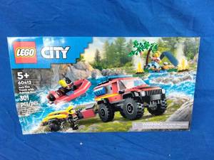 LEGO City 4x4 Fire Truck with Rescue Boat Toy 60412, New