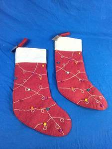 2 Red Wool Christmas Stockings 20 New with Tags