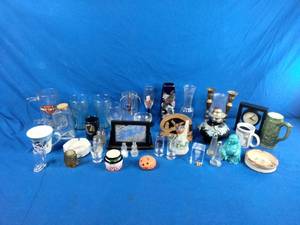 Decor and Glassware Harley Davidson, Coca Cola, Halloween, Christmas, Etc.