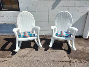 Semco Plastics SEMTPE Extra Large Recycled Plastic Resin Durable Outdoor Patio Rocking Chairs