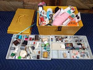 lot 36 image: Sewing box full of sewing supplies