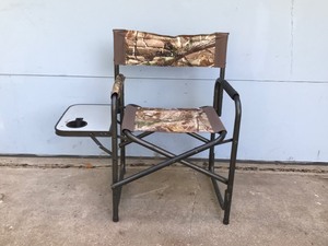 lot 166 image: Gander Mountain Heavy Duty Fold Up Chair with Side Table