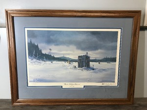 lot 18 image: Les C. kouba Framed - Signed & Numbered Print - Winter Fishing Memories 3562000