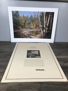 lot 199 image: David A. Maass Signed Print - Cascade Crossing - Ruffed Grouse
