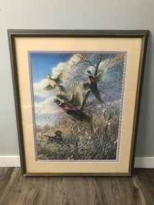lot 200 image: James A. Meger Framed - Signed & Numbered Print - Black Jack Ring-Necked Pheasants 17411750