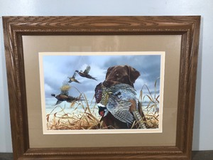 lot 202 image: Scot Storm Framed & Signed Print - Field Champion - Chocolate Lab