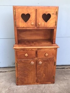 lot 215 image: Small Solid Wood Hutch Cabinet