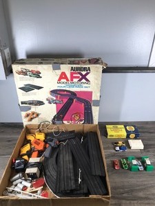 lot 236 image: Vintage Aurora AFX Model Motoring Monster Four Lane Race Set
