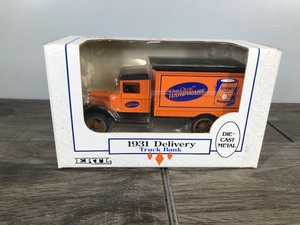 lot 266 image: 1992 ERTL 1931 Delivery Truck Bank - Our Own Hardware Supermix Paint - 125 scale die cast coin bank