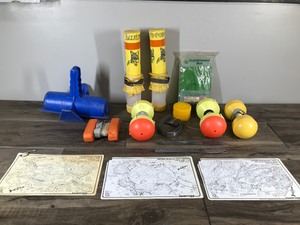 lot 368 image: Fishing Anchor - Marker Buoys - Lead Weights - Replacement Fishing Net & More
