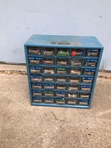 lot 381 image: Storage Organizer Full of Hardware