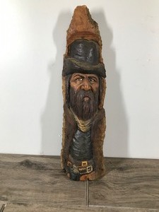 lot 386 image: Cowboy Carved out of Wood