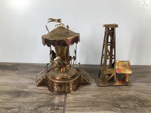 lot 411 image: 2 - Vintage Copper Music Carousel & Old Water Tower