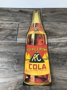 lot 447 image: Vintage Sign Royal Crown RC Cola Bottle paperboard card Soda Pop Advertising 23