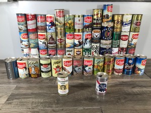 lot 558 image: Lot of 54 Vintage Beer Cans - Schmidt - Grain Belt - Colt 45 - Budweiser and More