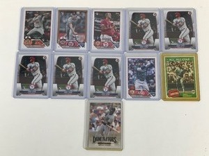 lot 643 image: Lot of 11 Baseball Cards all in Top Loaders - Shohei Ohtani - Josh Jung - Mike Schmidt - Barry Bonds and More