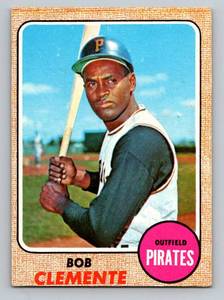 lot 5 image: Roberto Clemente 1968 Topps #150 Vintage Baseball Card