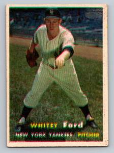 lot 15 image: Whitey Ford 1957 Topps #25 Tough To Find Vintage Baseball Card