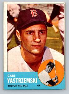 lot 24 image: Carl Yastrzemski 1963 Topps #115 Vintage Baseball Card
