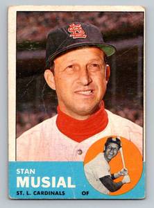 lot 26 image: Stan Musial 1963 Topps #250 Vintage Baseball Card