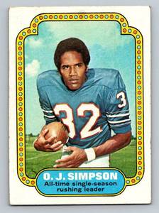 lot 41 image: OJ Simpson 1974 Topps #1 Vintage Football Card