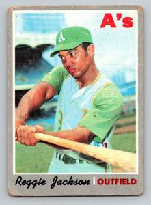 lot 46 image: Reggie Jackson 2nd Year 1970 Topps #140 Vintage Baseball Card