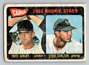 lot 48 image: Steve Carlton RC 1965 Topps #477 Cardinals Rookie Stars Vintage Baseball Card