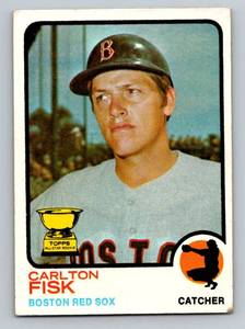 lot 50 image: Carlton Fisk Rookie Cup 1973 Topps #193 Rookie Vintage Baseball Card