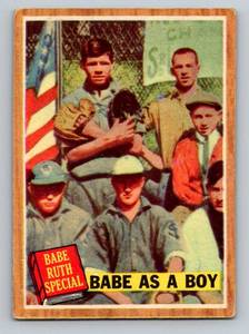 lot 64 image: Babe Ruth Special 1962 Topps #135 Babe as a Boy Vintage Baseball Card