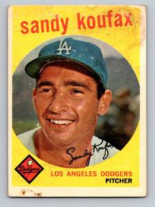lot 66 image: Sandy Koufax 1959 Topps #163 Vintage Baseball Card